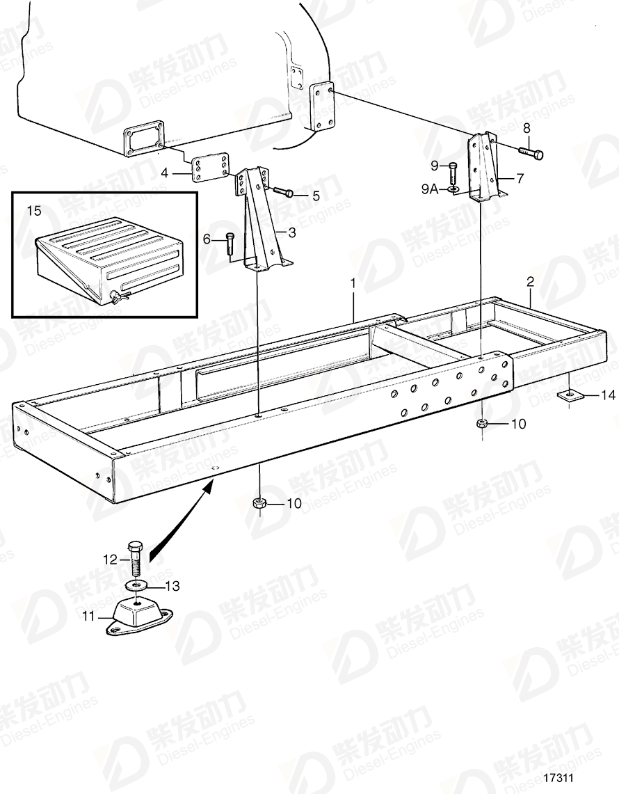 VOLVO Engine bracket 847801 Drawing